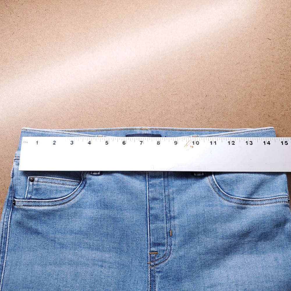 Spanx Pull-On Flare Denim Jeans Women M Light Wash Boho Hippie Retro Minimalist - Picture 4 of 11